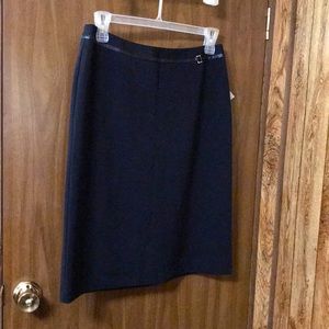 Black skirt with leather trim